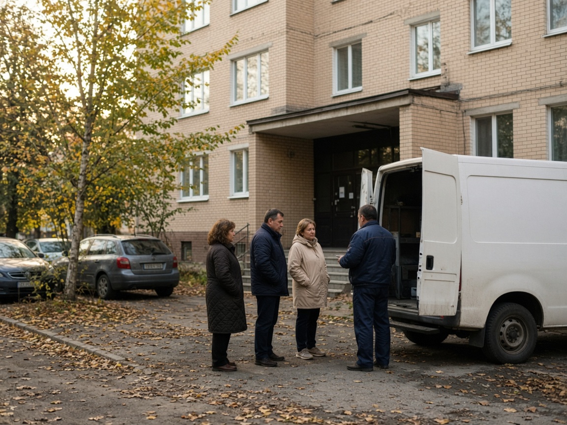 Соседи у дома записываются на коллективную поверку